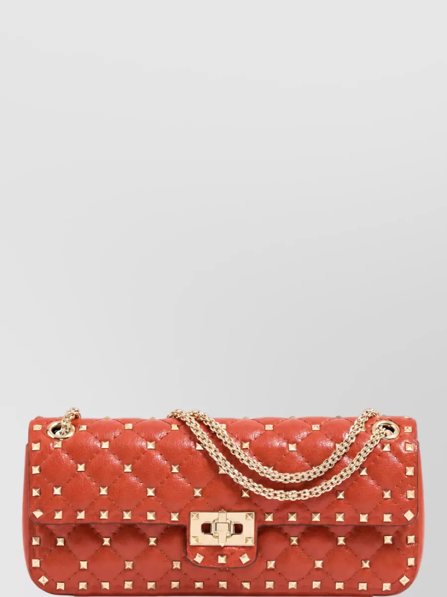 Valentino Garavani Rockstud Spike Small Leather Clutch Bag