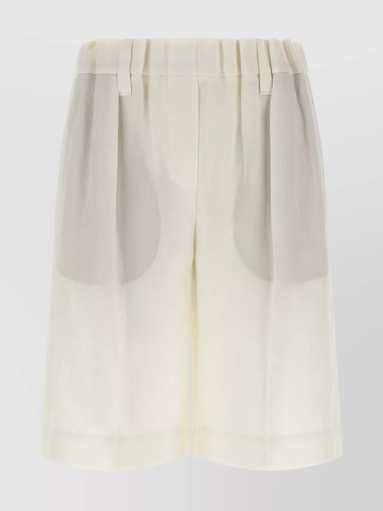 Brunello Cucinelli Viscose And Linen Bermuda Shorts Bermuda And Short White In Neutral