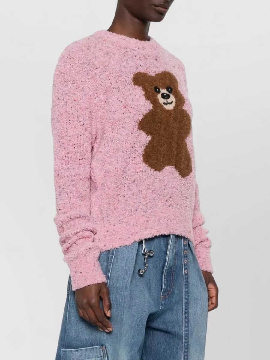Moschino Bouclé Knit Teddy Bear Sweater