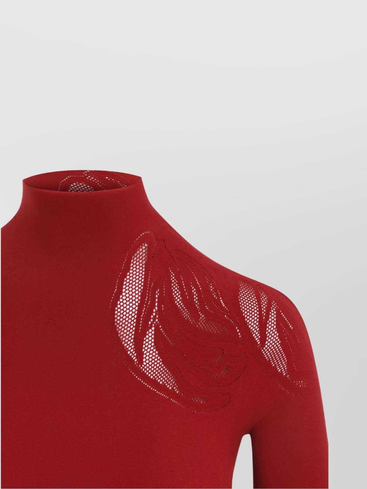 Wolford Fitted Mesh Short Sleeve High Neck Top