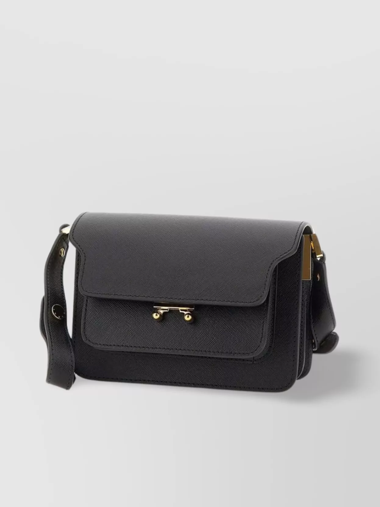 Shop Marni Adjustable Leather Trunk Bag With External Pocket