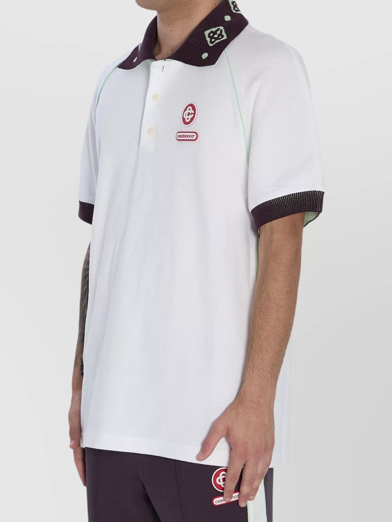 Casablanca Oversized Polo Shirt Featuring Pointed Collar In White
