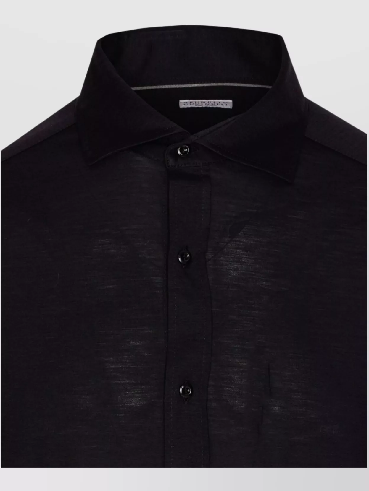 Brunello Cucinelli Sheer Fabric Button-Down Collar Shirt