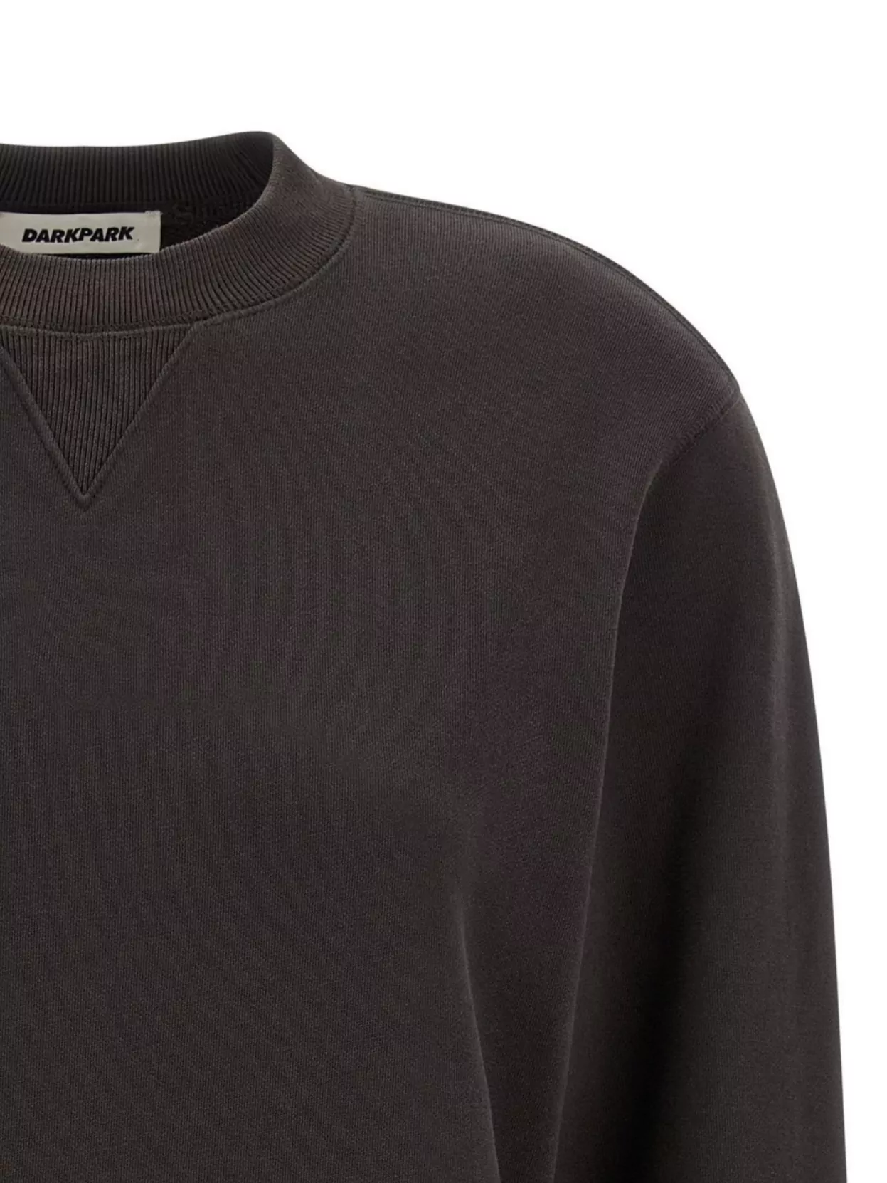 Darkpark Crew Neck Long Sleeve Sweatshirt With Ribbed Cuffs And Hem In Black
