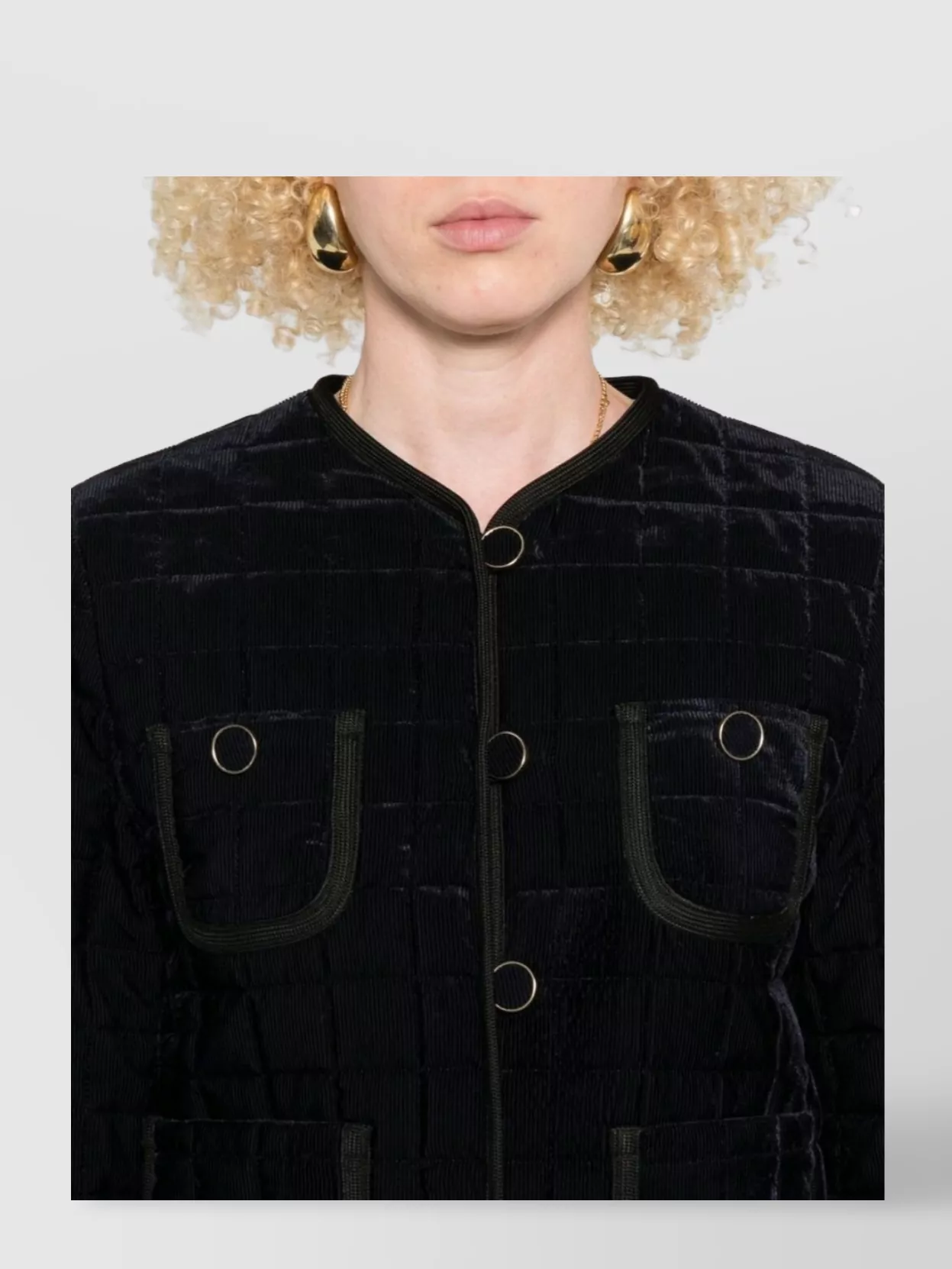Forte Forte Short Quilted Jacket With Round Neck And Pockets