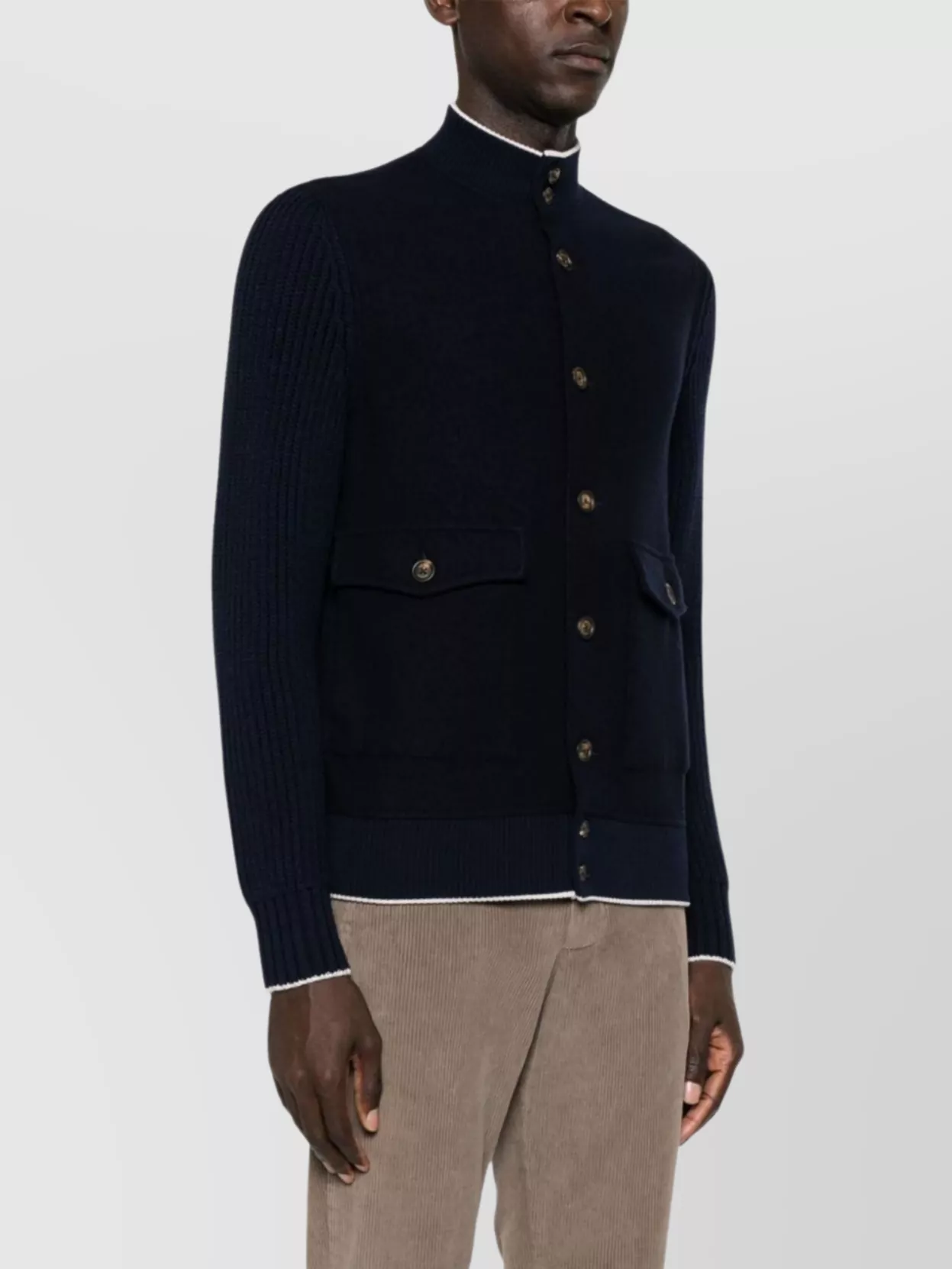 Eleventy Two Pocket Knit Texture Jacket In Black