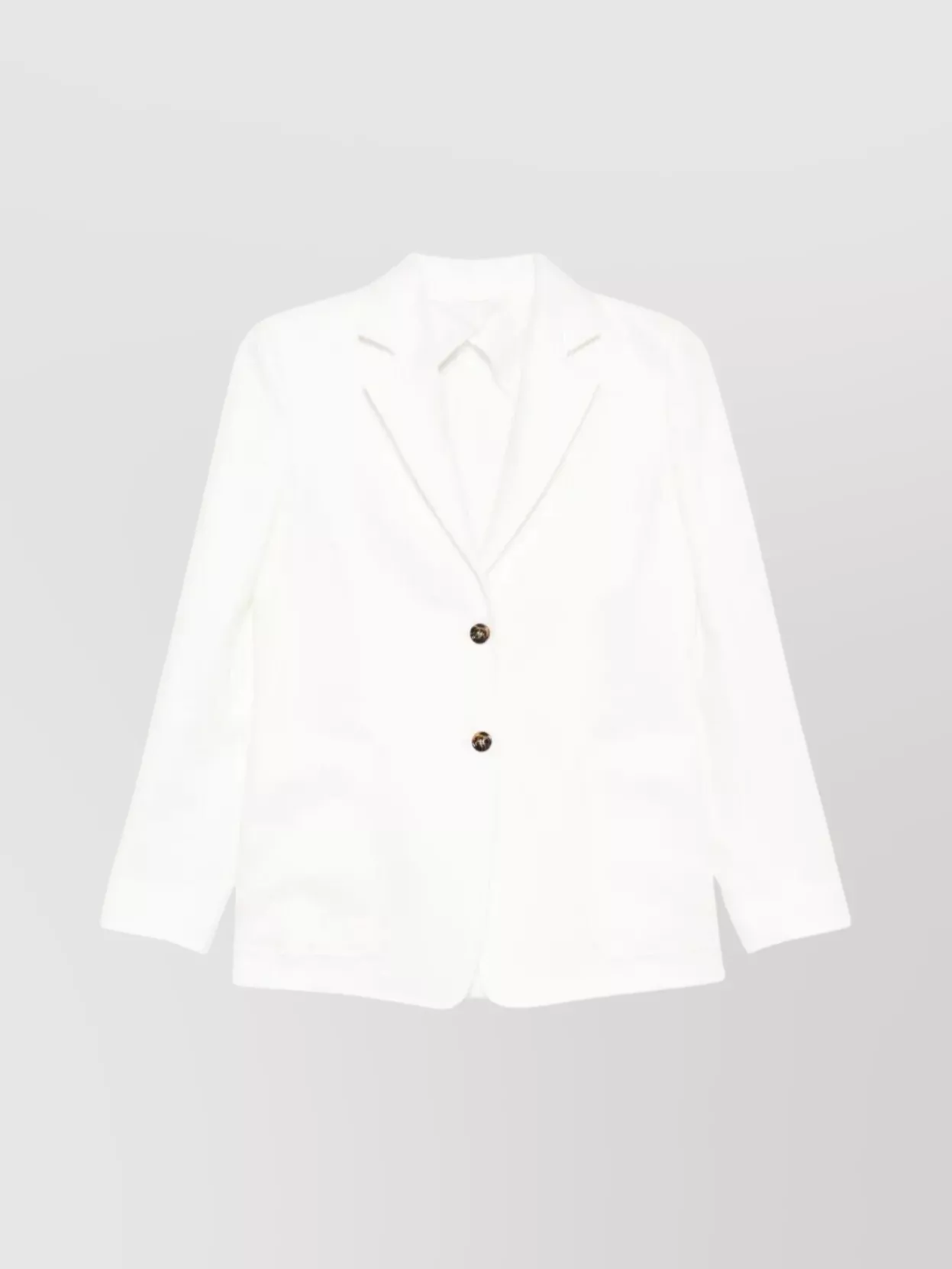 Max Mara Single-breasted Linen Blazer Featuring Pockets In Multi