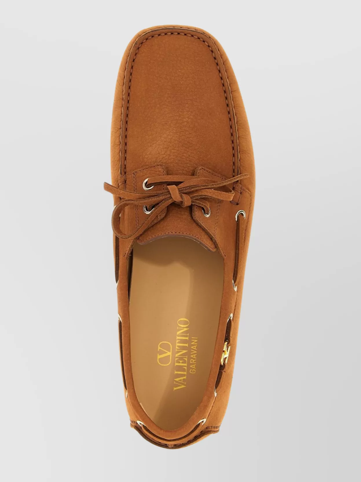 Valentino Garavani Fastaway Driver Loafers With Rubber Sole And Metal Eyelets