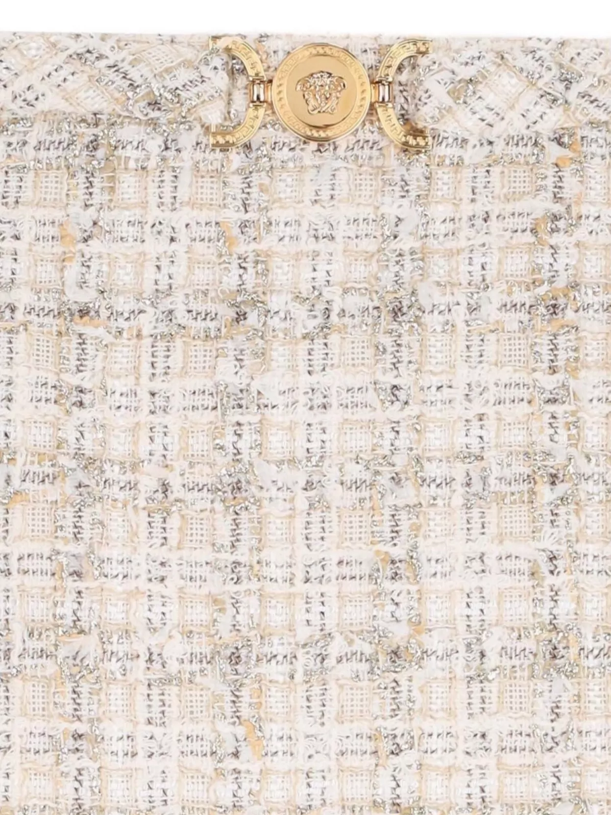 Versace High-Waisted Metallic Textured Skirt