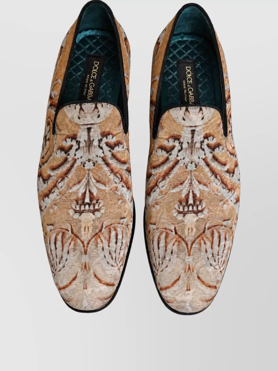 Dolce&Gabbana Leather Brocade Monk Shoes