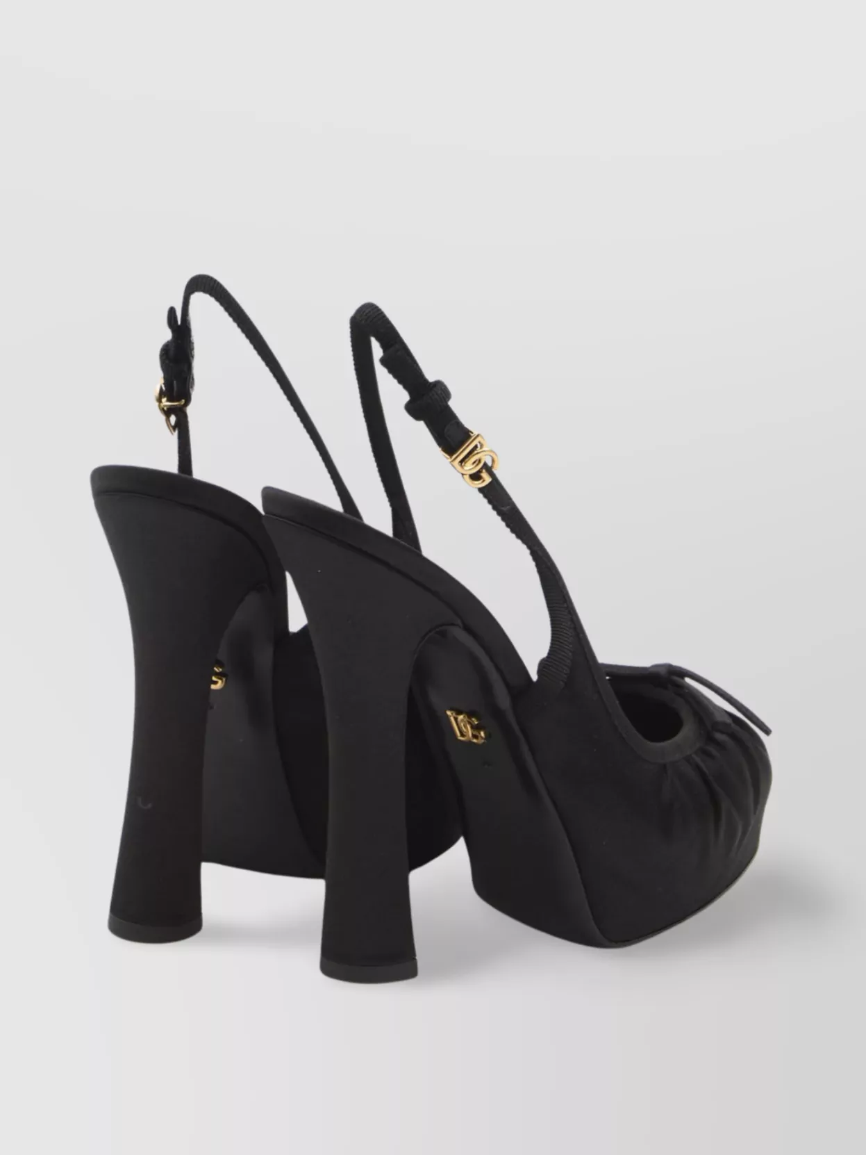 Dolce&Gabbana Satin Slingback Platform Shoes