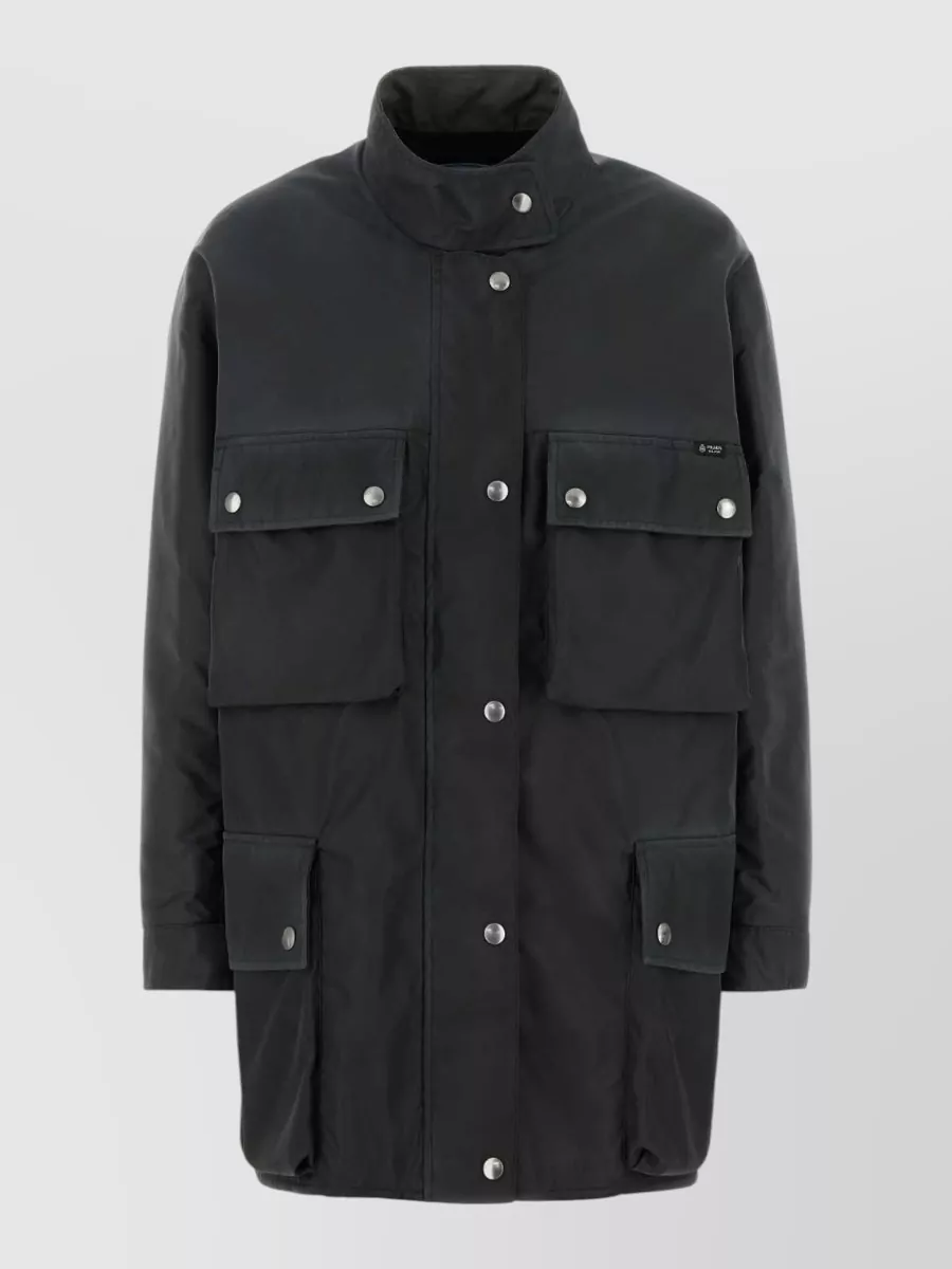 Prada recycled nylon quilted parka coat