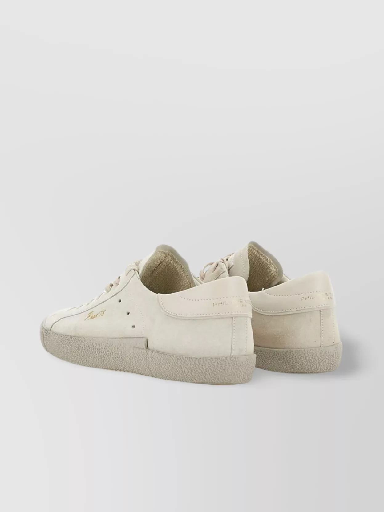 PHILIPPE MODEL 'PRLUDT02' LEATHER MEN'S TRAINERS WITH MARBLED SOLE