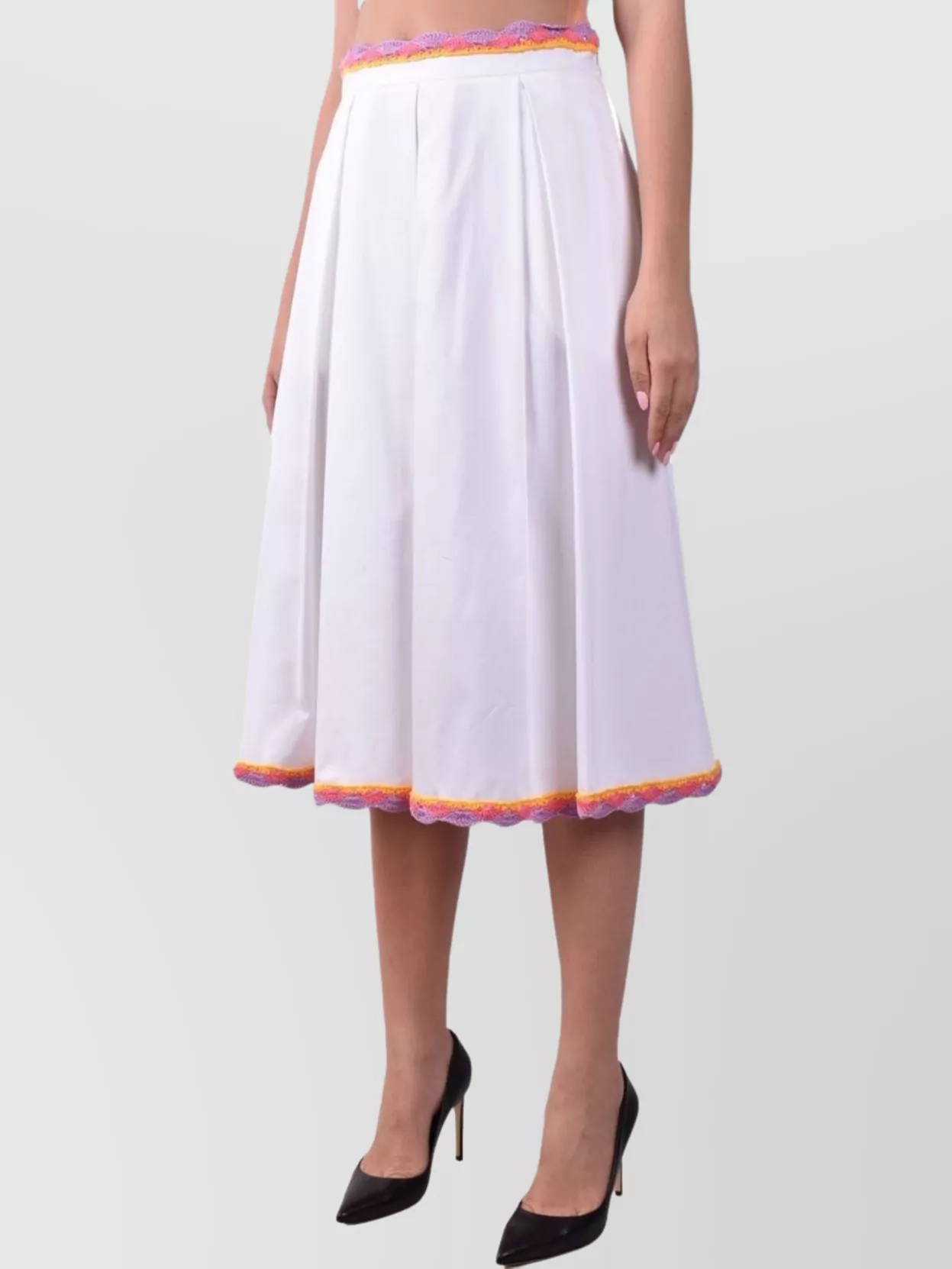 Moschino Waist A-Line Pleated Trim Skirts
