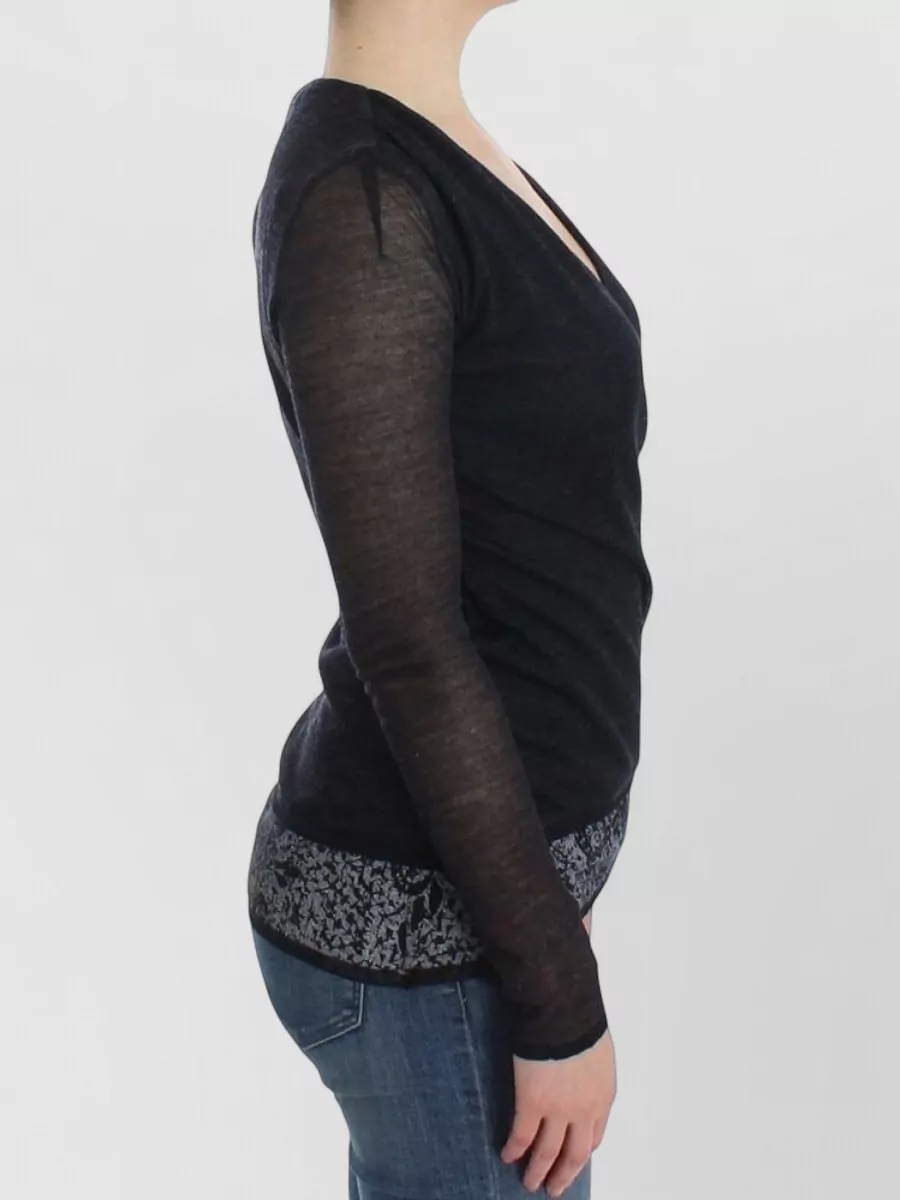 Ermanno Scervino V-Neck Long-Sleeve Sweater