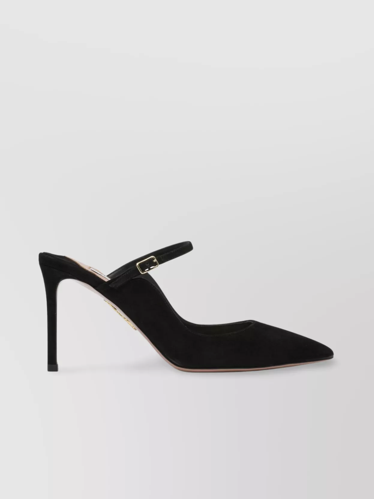 Aquazzura Strap Buckle Pointed Toe Stiletto Suede