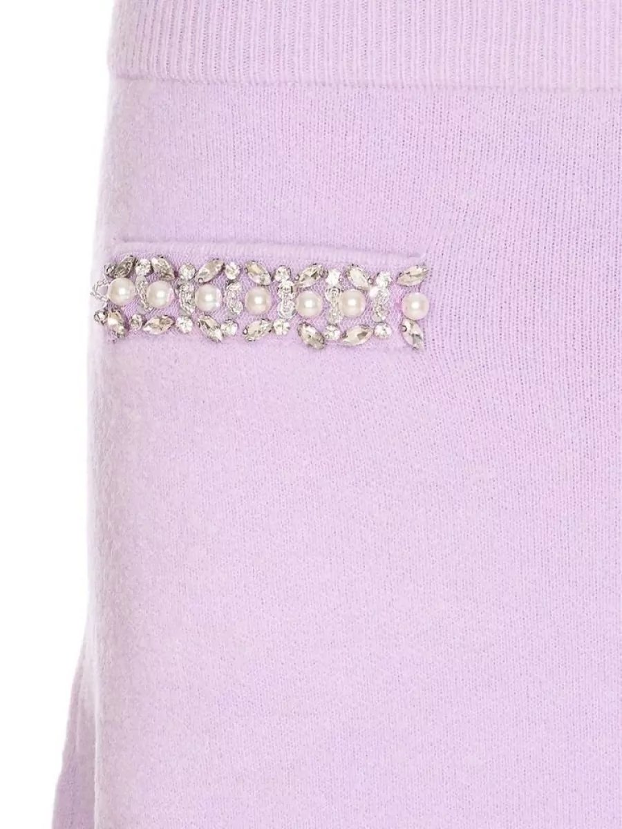 Self-Portrait Embellished Fitted Skirt