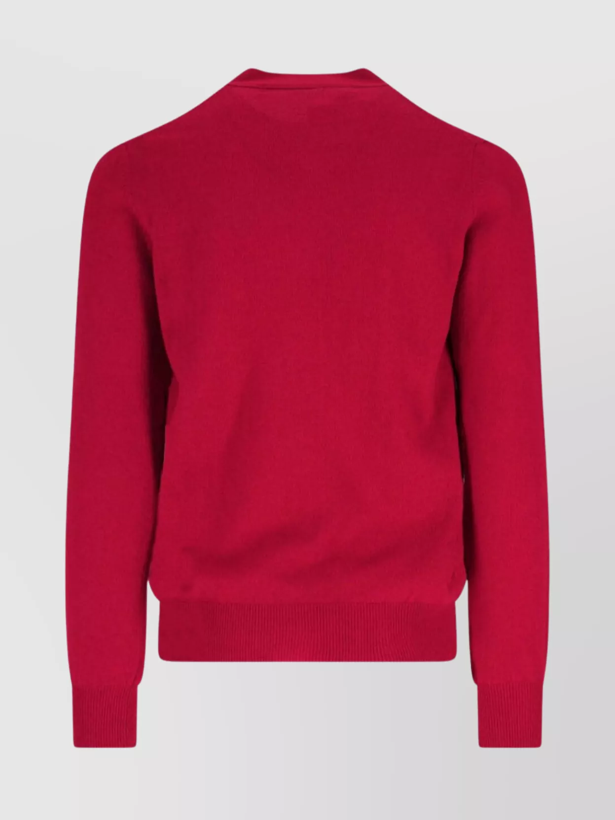 Comme Des Garçons Play V-Neck Top With Ribbed Cuffs And Patch