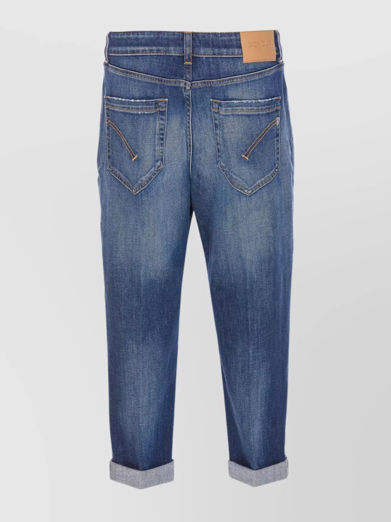 DONDUP TROUSERS FEATURING DISTRESSED EFFECT AND ROLLED CUFFS