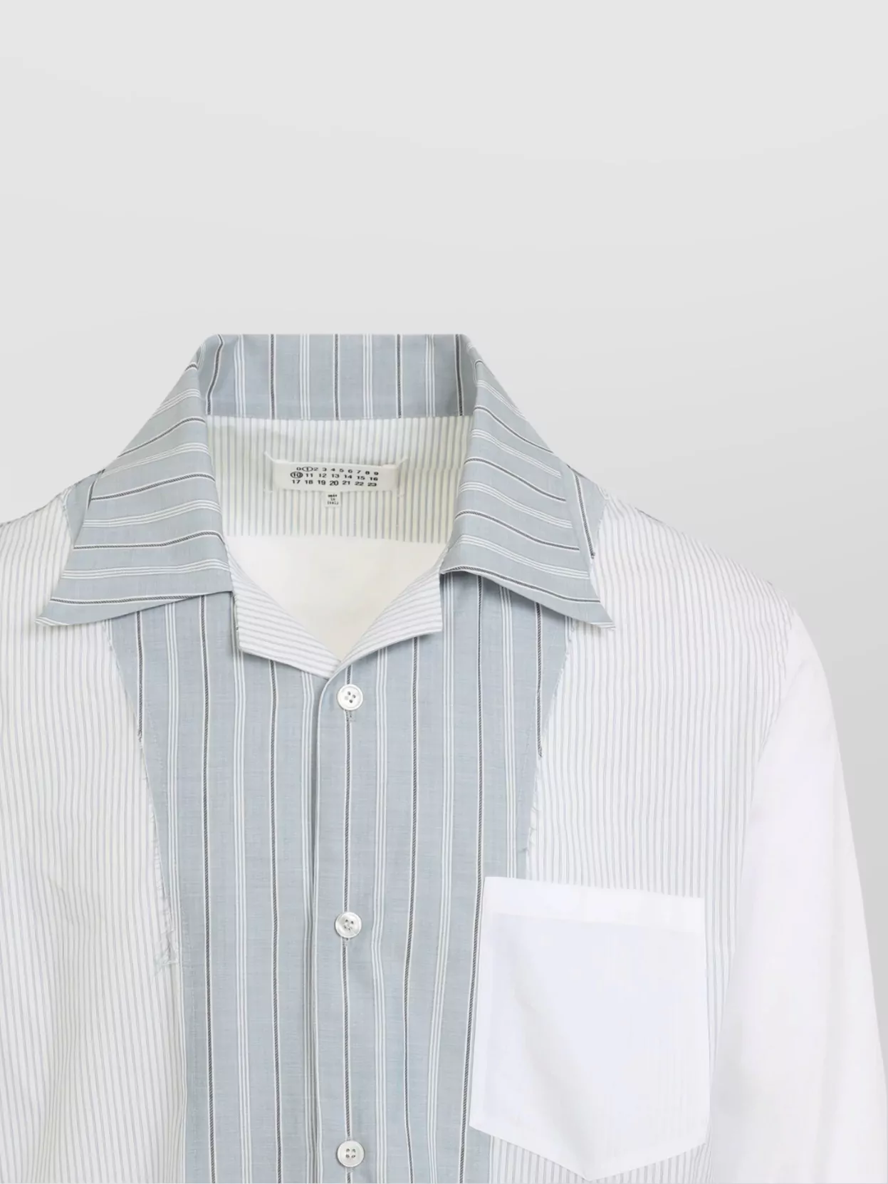 Maison Margiela Striped Cotton Shirt Bowling Collar