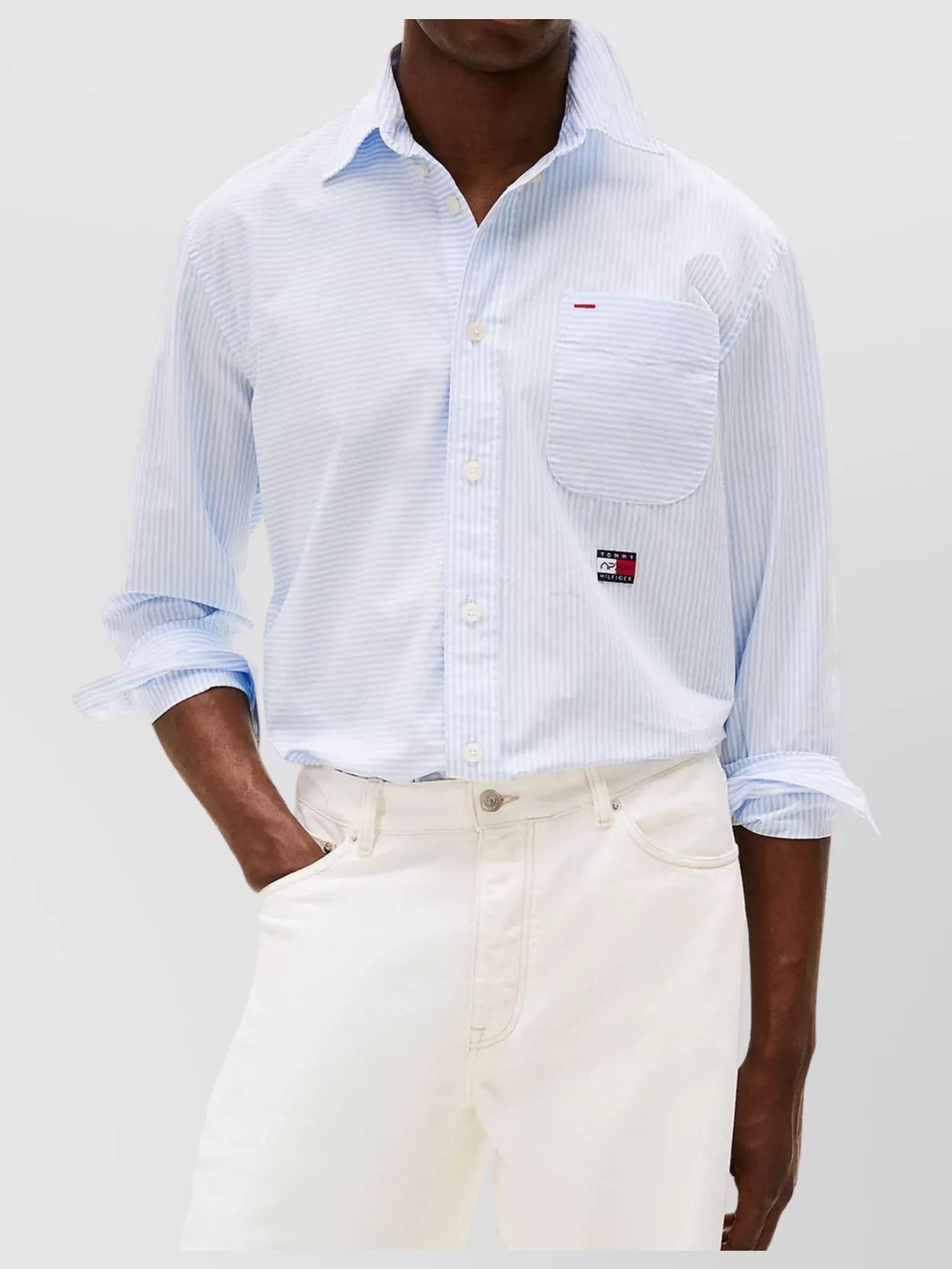 Tommy Hilfiger Bengal Striped Button-Down Collar Shirt With Front Pocket