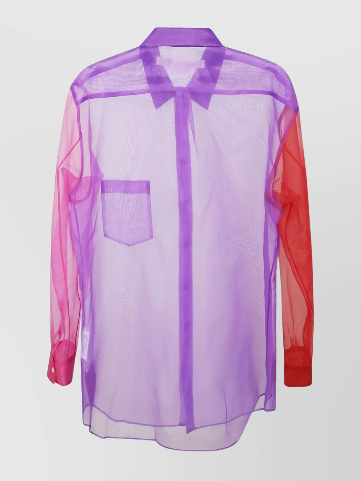 Comme Des Garçons Sheer Fabric Long Sleeves Chest Pocket In Multi