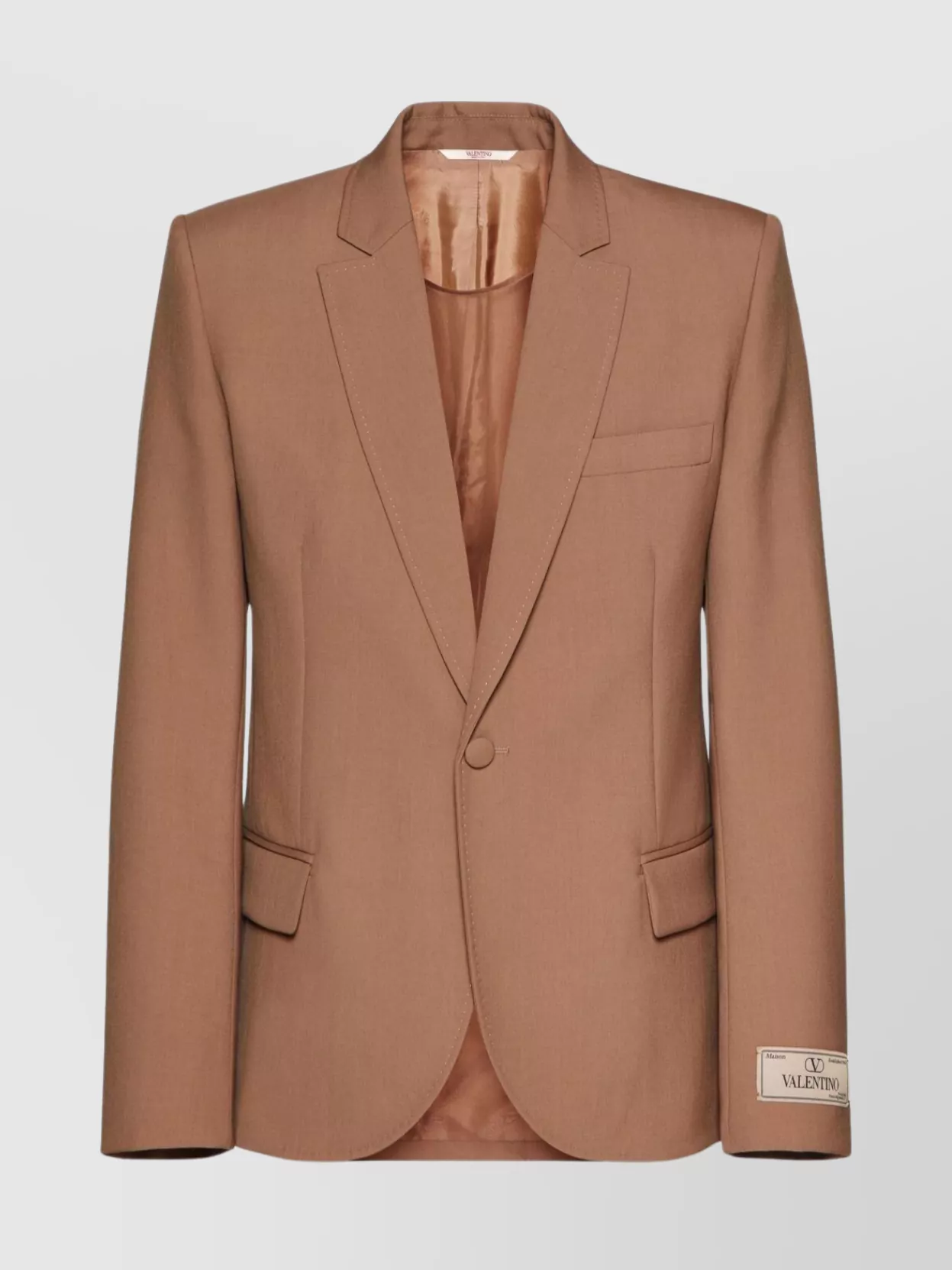 Shop Valentino Wool Blazer With Notched Lapels And Rear Vent