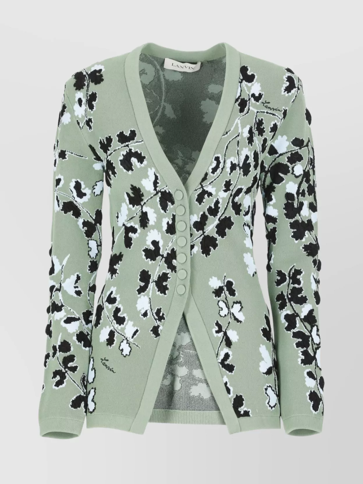 Lanvin Floral Pattern Buttoned Cardigan In Green