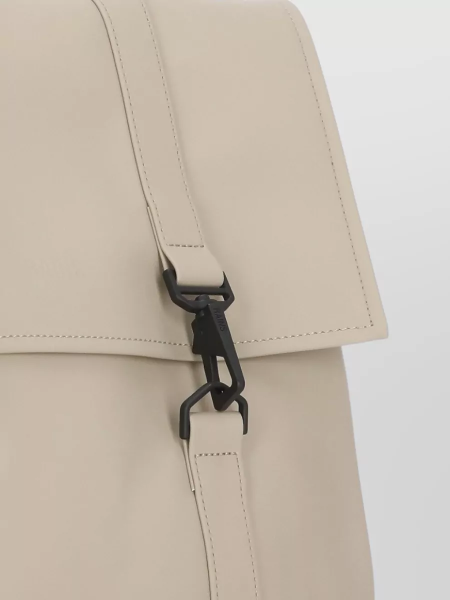 Rains Technical Fabric Backpack Waterproof Adjustable Straps Top Handle