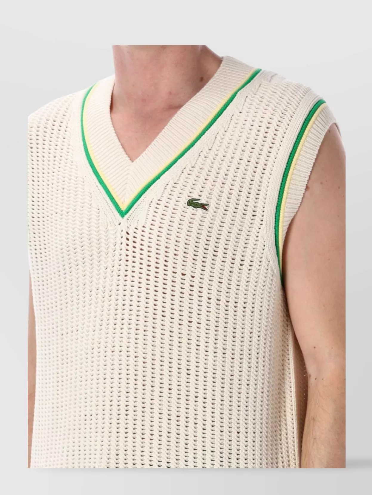 Shop Lacoste Sleeveless V-neck Sweater Vest