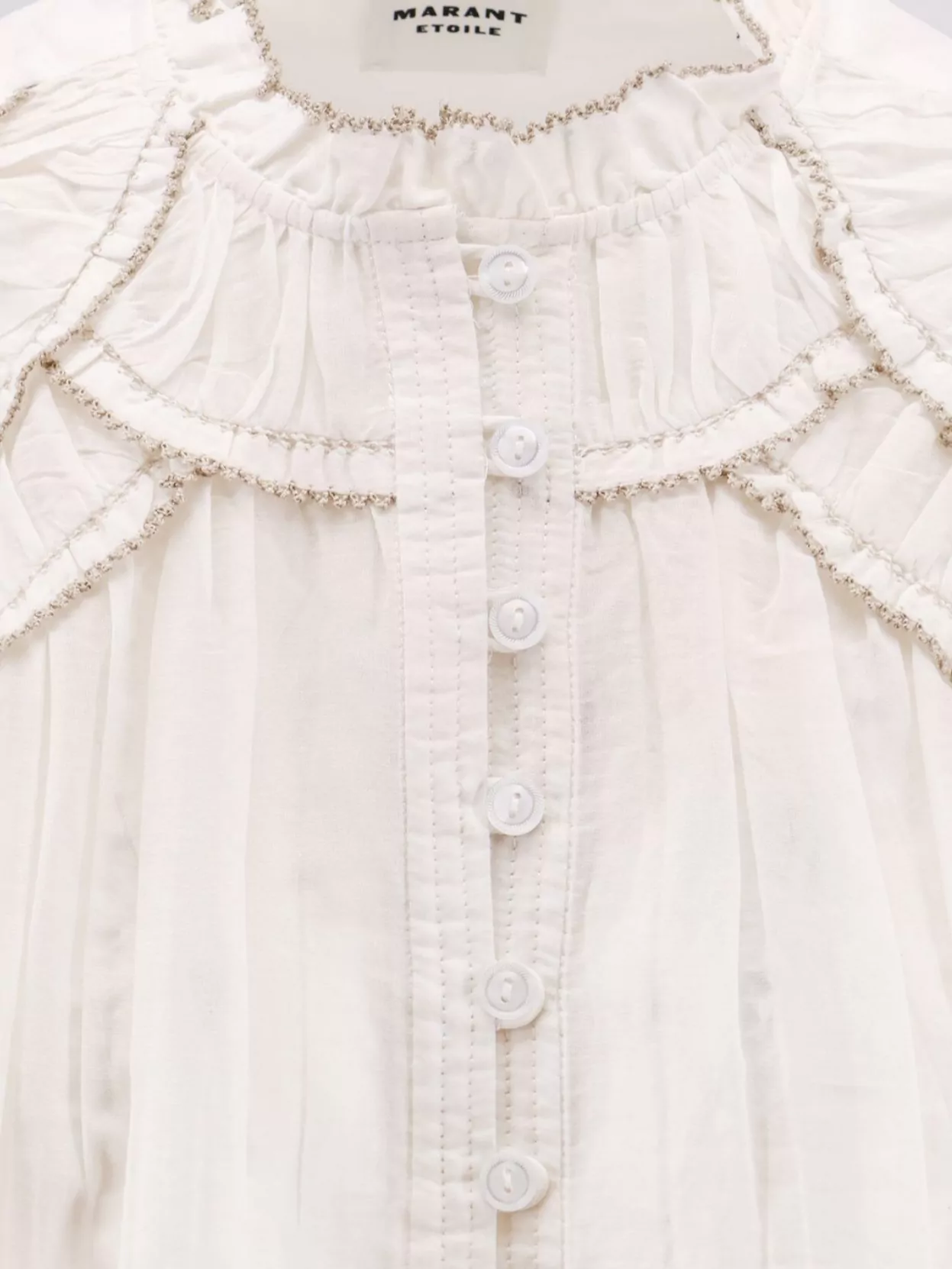 Isabel Marant Étoile Christa Cotton And Viscose Ruffled Shirt In White
