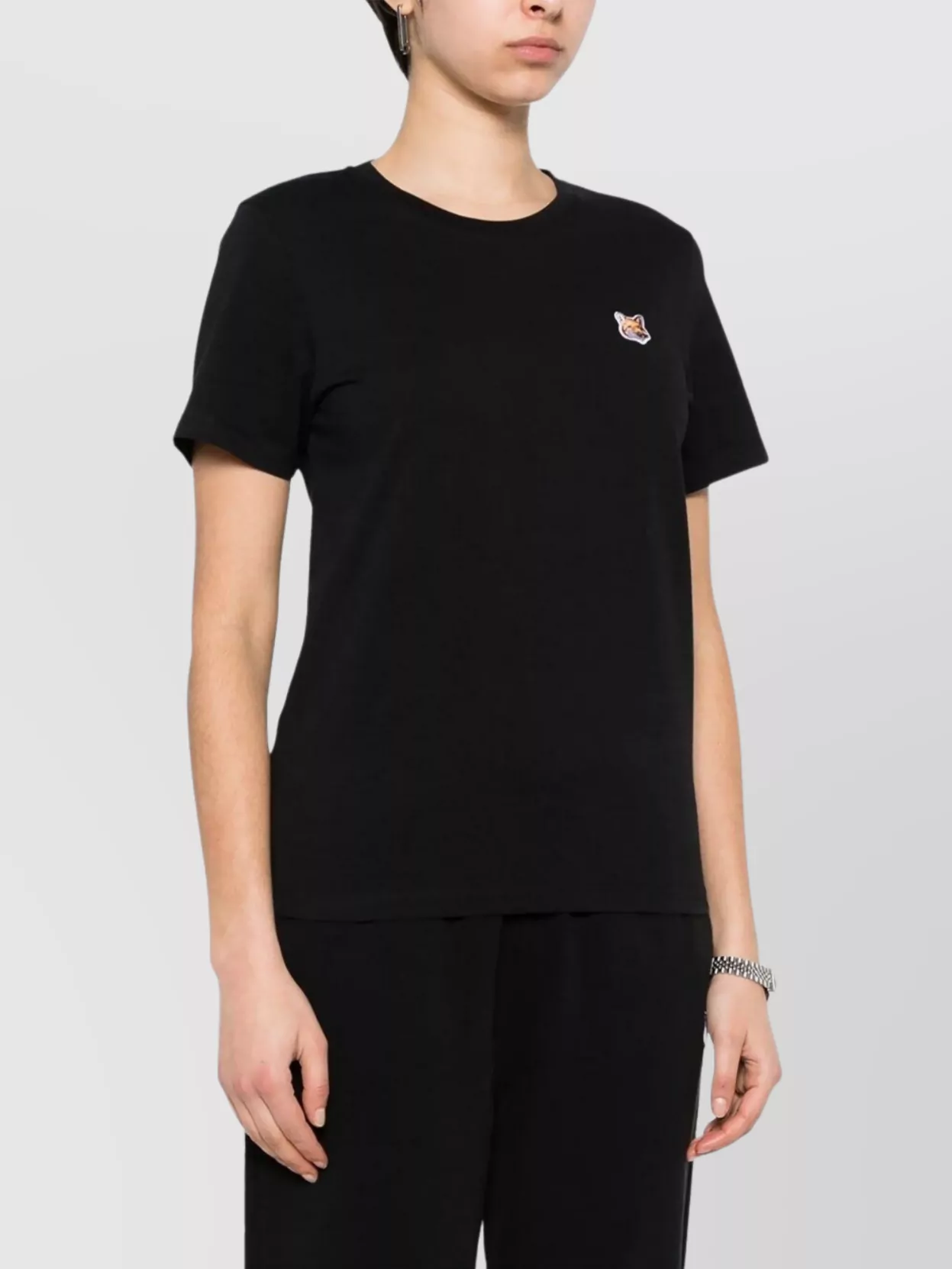 Shop Maison Kitsuné Fox Head Patch Tee-shirt Regular In Black