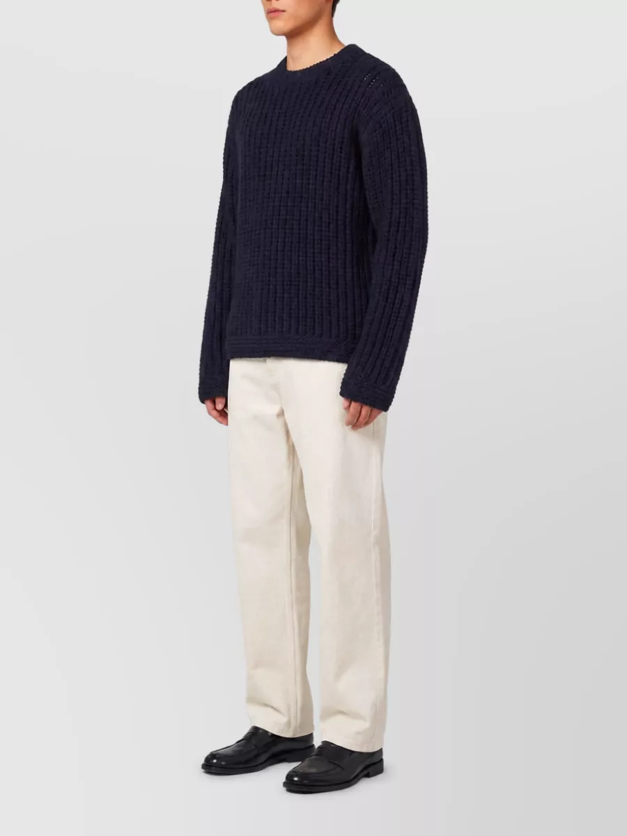 Barena Virgin Wool Ribbed Oversized Crew-Neck Sweater
