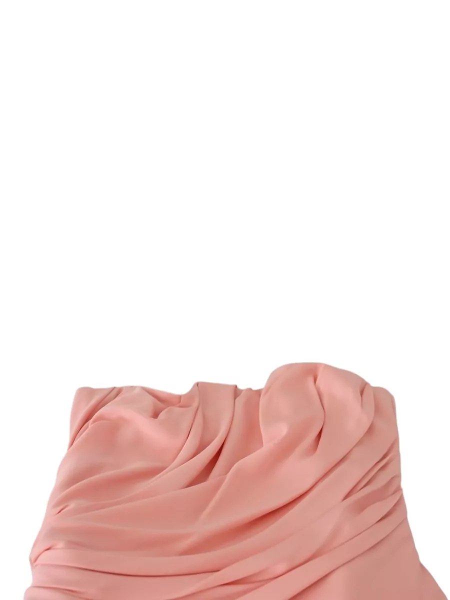 Dolce&Gabbana Silk Strapless Draped Midi Dress
