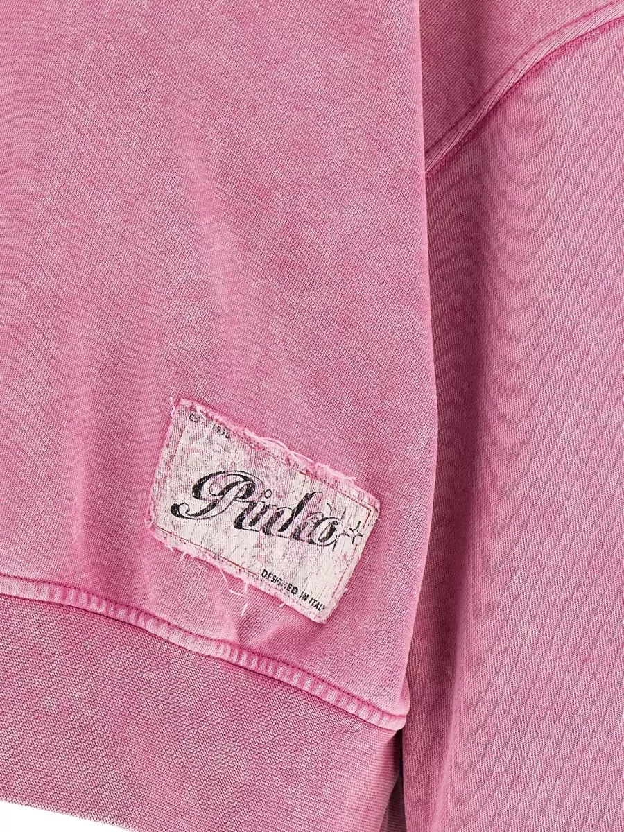 Pinko Lavacourt Cropped Crew Neck Sweatshirt Patch