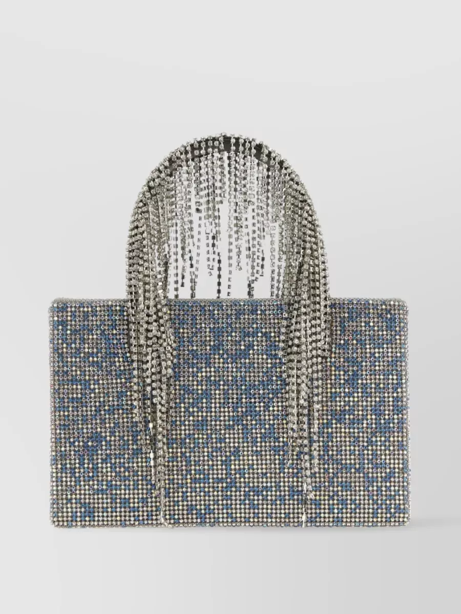Shop Kara Sparkling Gemstone Shoulder Bag In Metallic