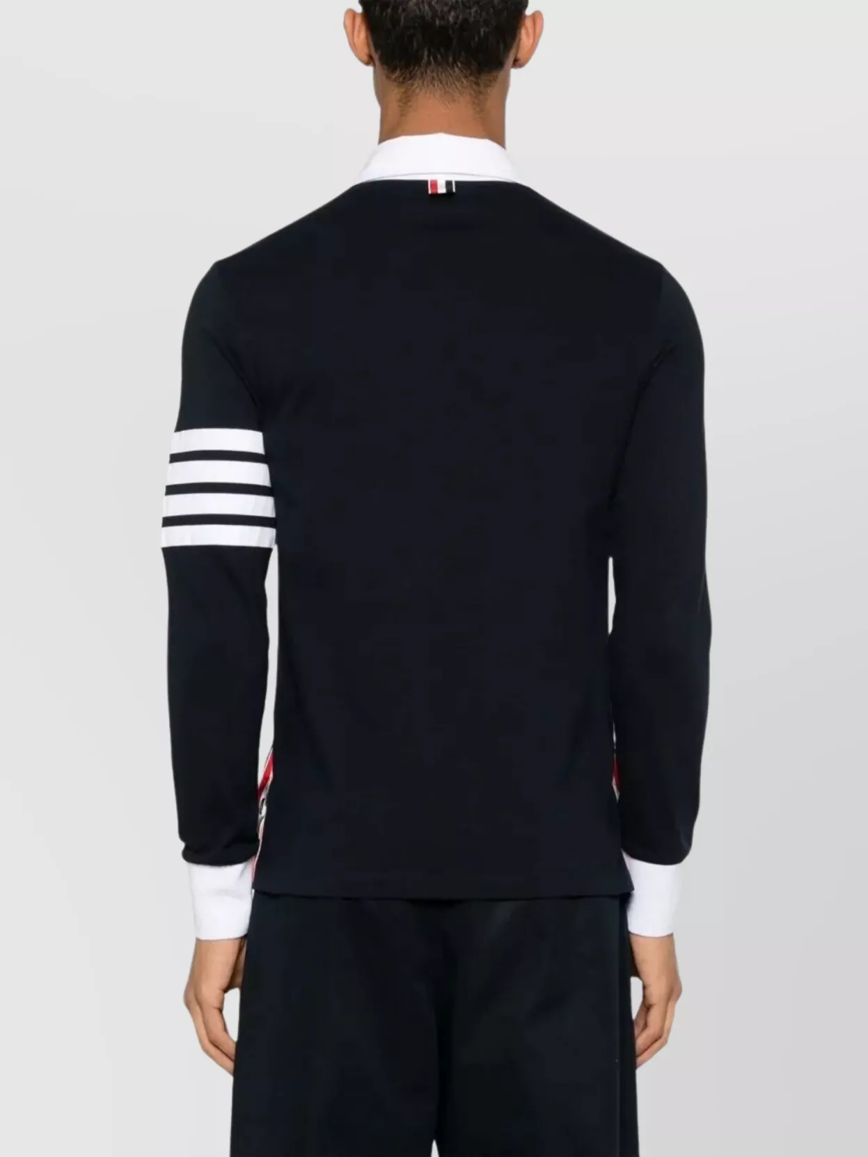 Thom Browne Long Sleeve Rugby Shirt With Striped Detail