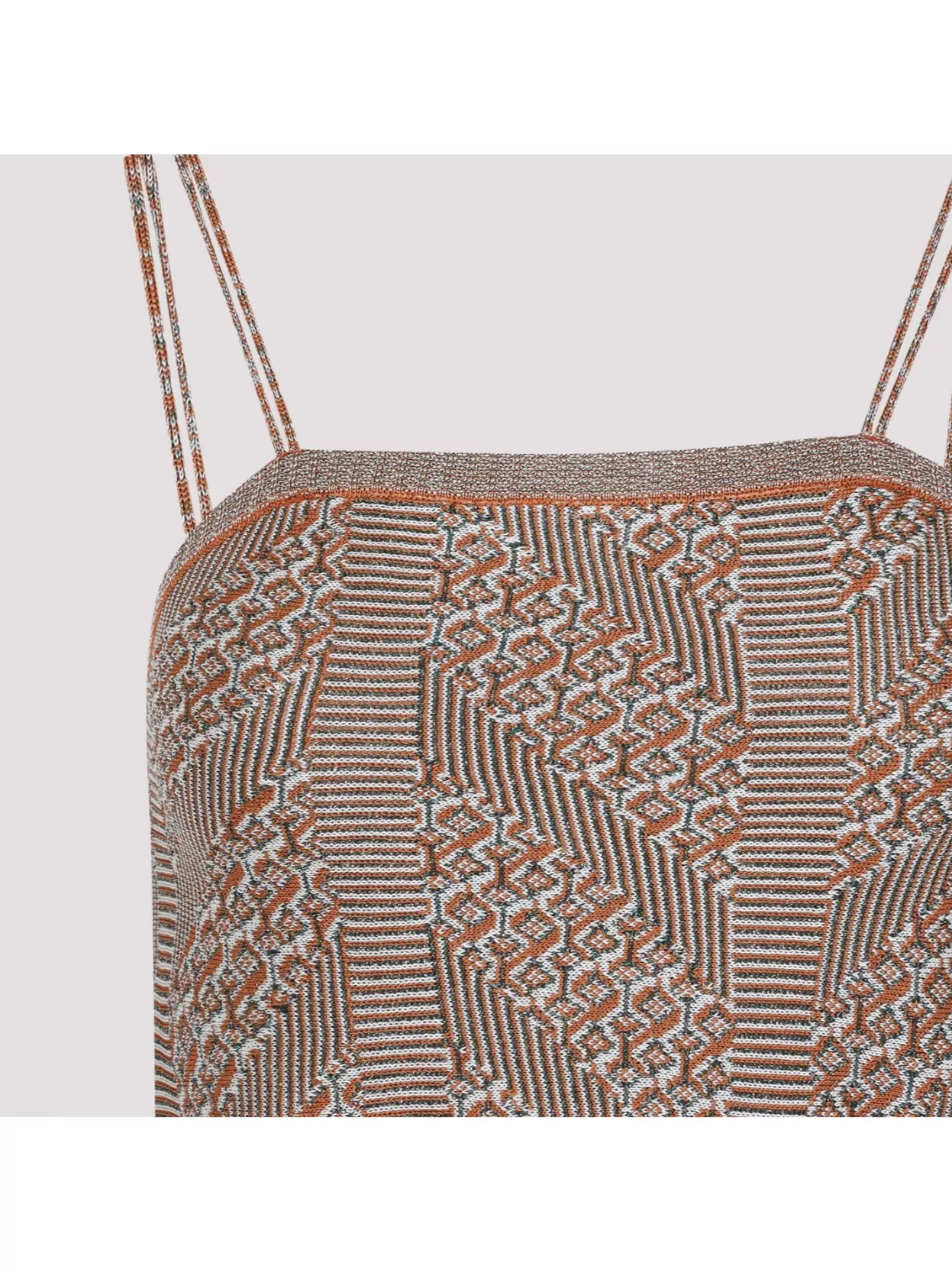 Valentino Womens Garavani Sleeveless Metallic-knit Top In Brown
