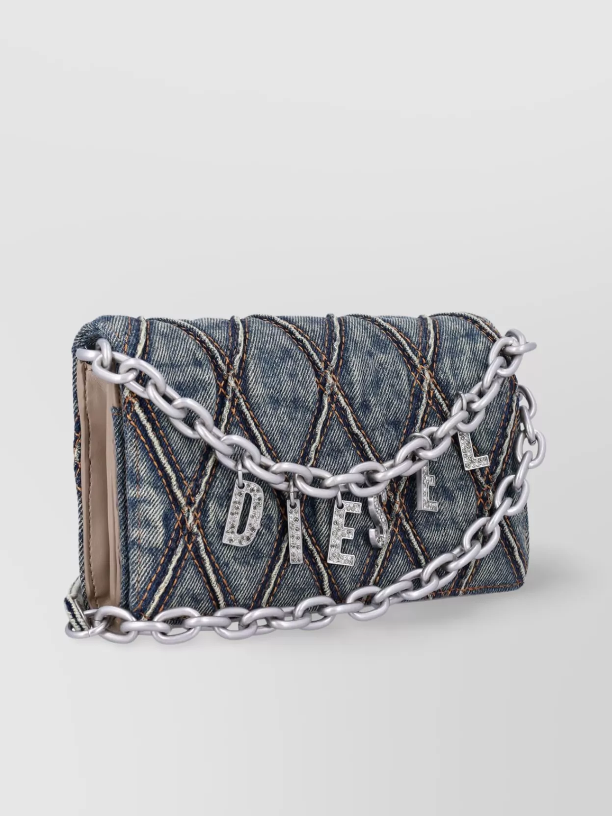 Diesel Quilted Chain Strap Wallet