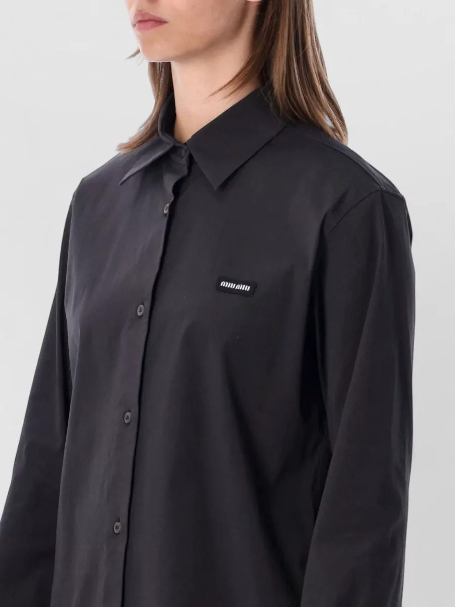 Miu Miu Stretch Poplin Straight-Fit Shirt
