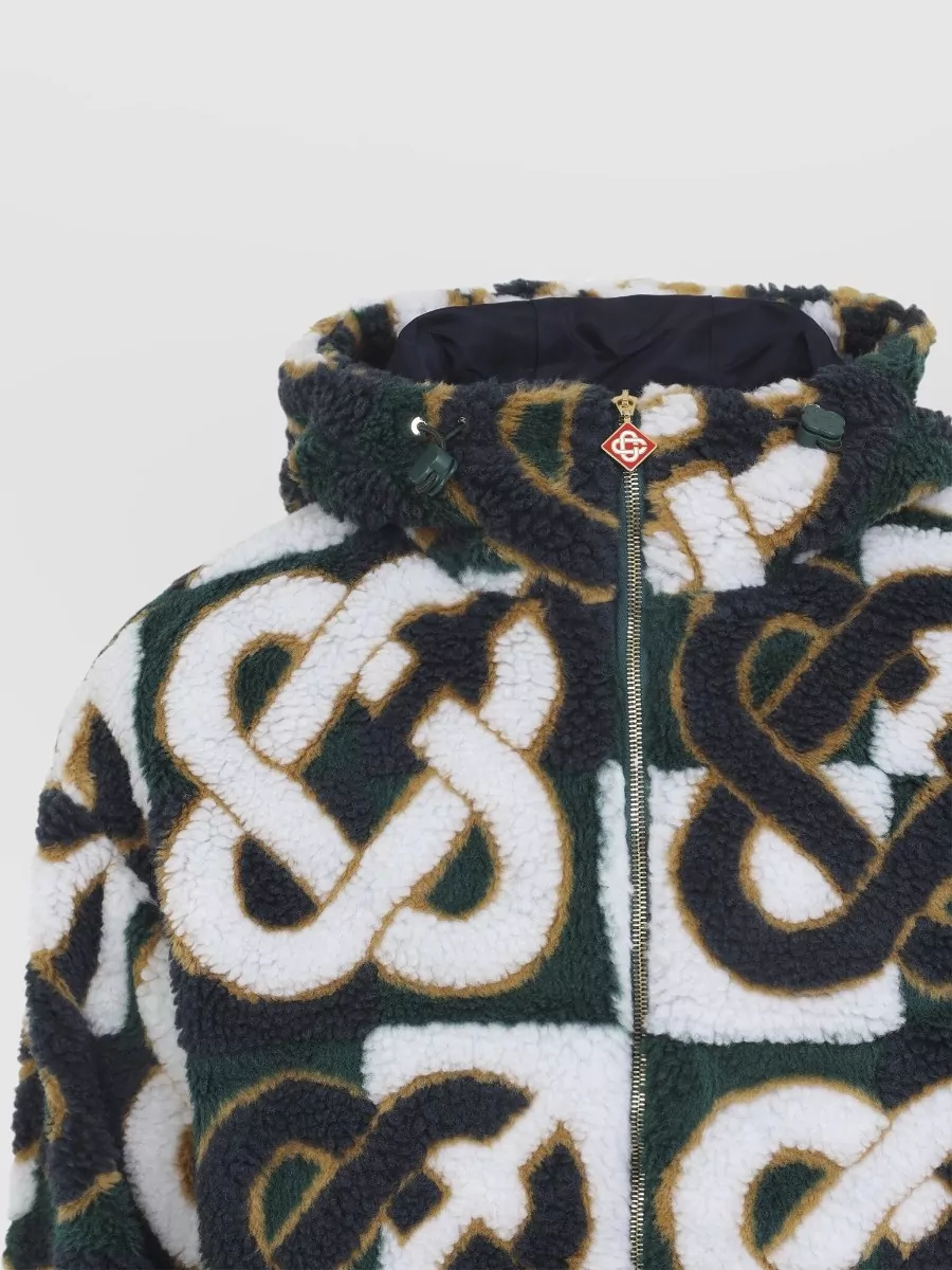 Casablanca Hooded Monogram Fleece Jacket