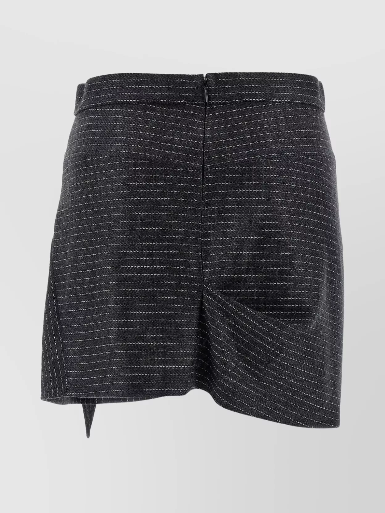 Isabel Marant Asymmetric Wrap Skirt Belted Detail In Gray
