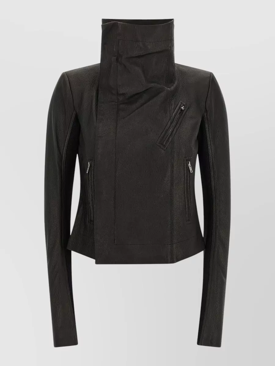 Rick Owens Lamb leather double-breasted biker jacket
