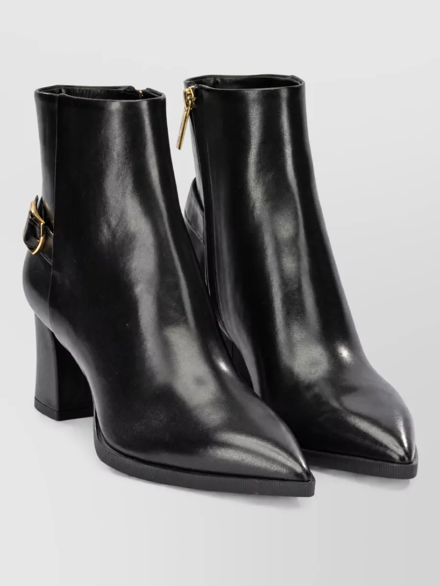 Santoni leather elly 65mm zippered ankle boots
