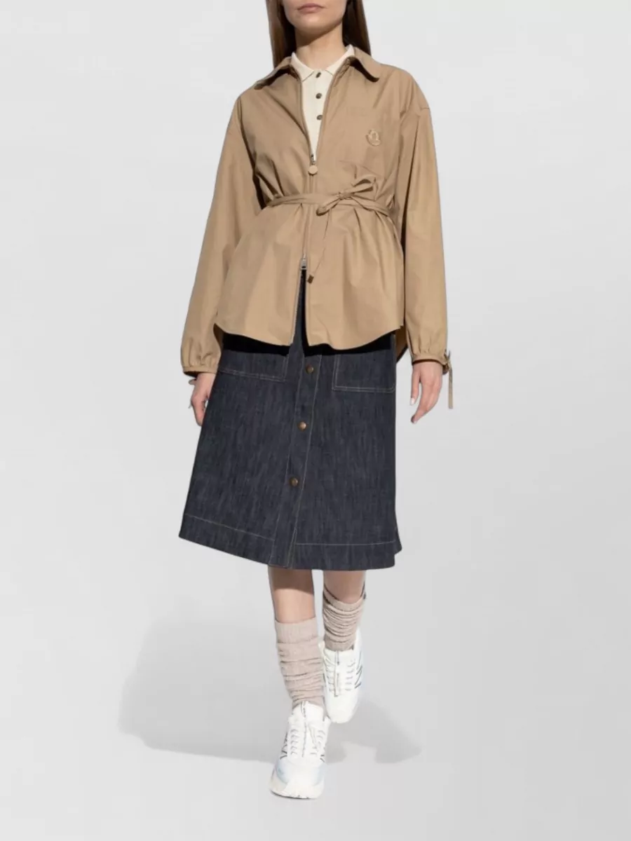 Moncler Cotton Belted Zip Shirt