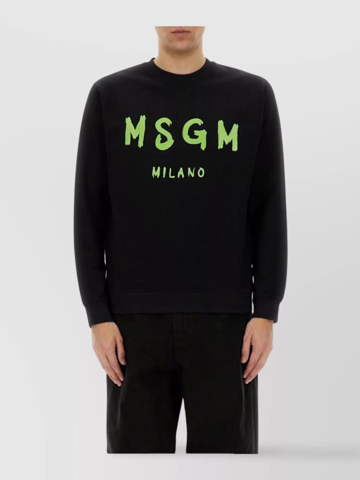 Msgm Crew Neck Cotton Sweatshirt