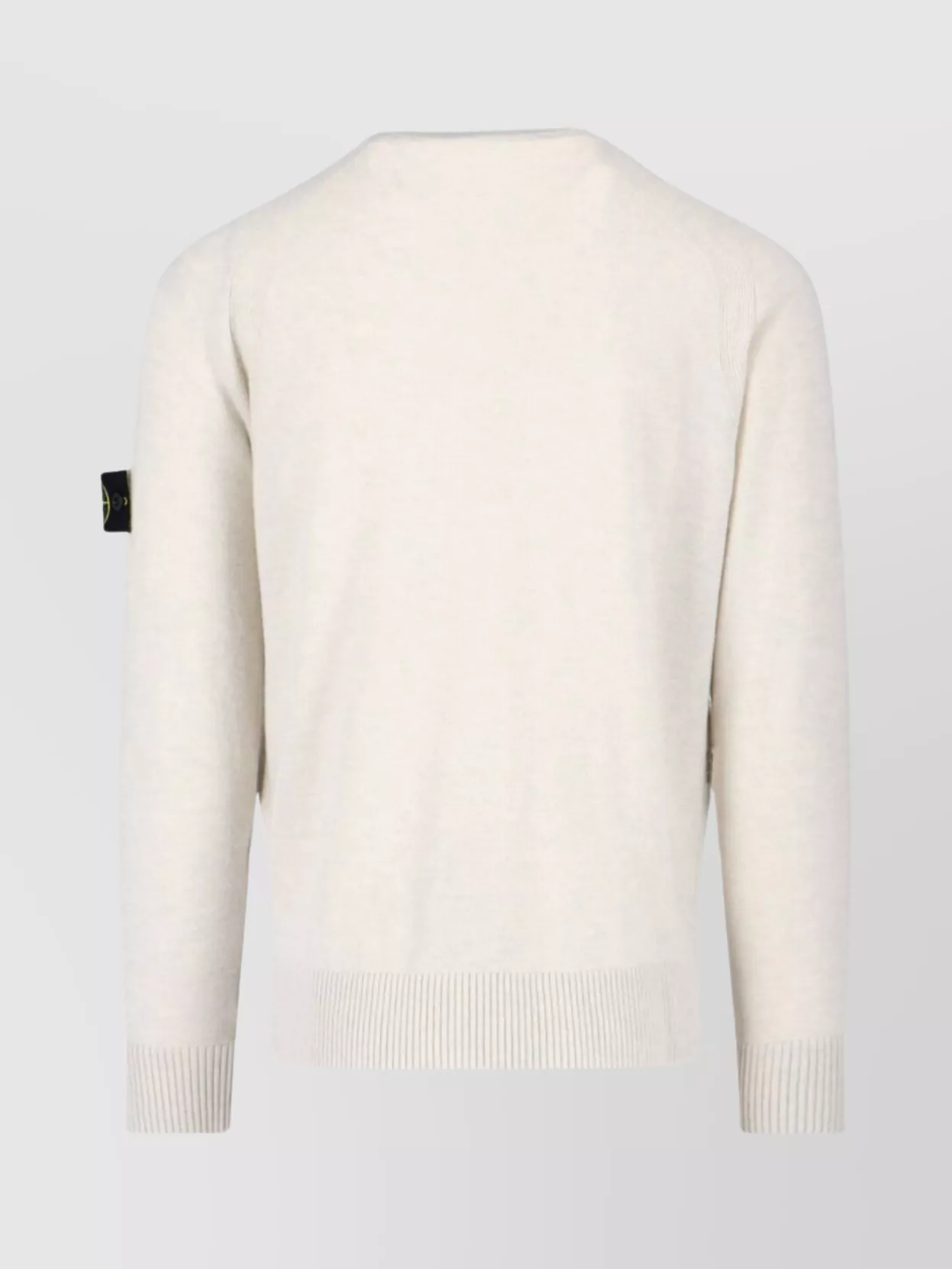 Stone Island Crewneck Ribbed Sweater Long Sleeves In White