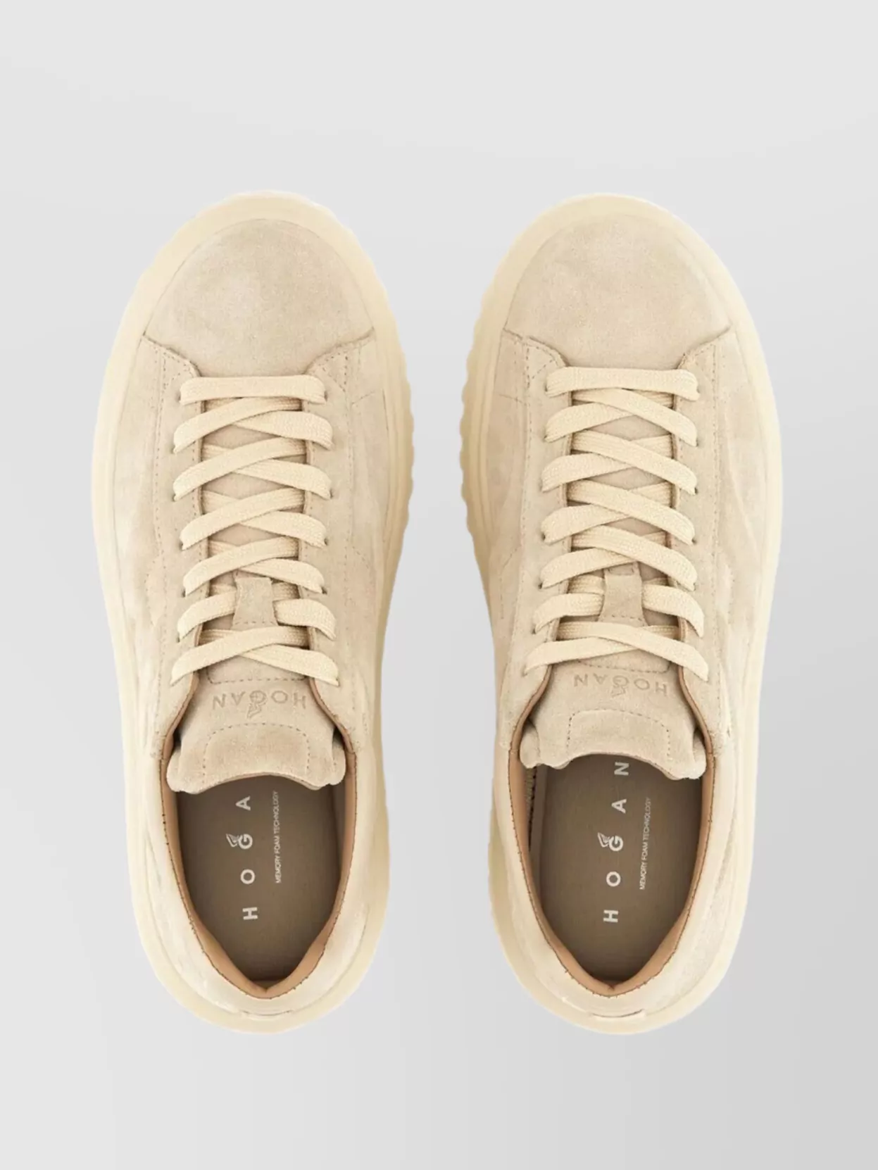 Hogan Suede Platform Sneakers Round Toe