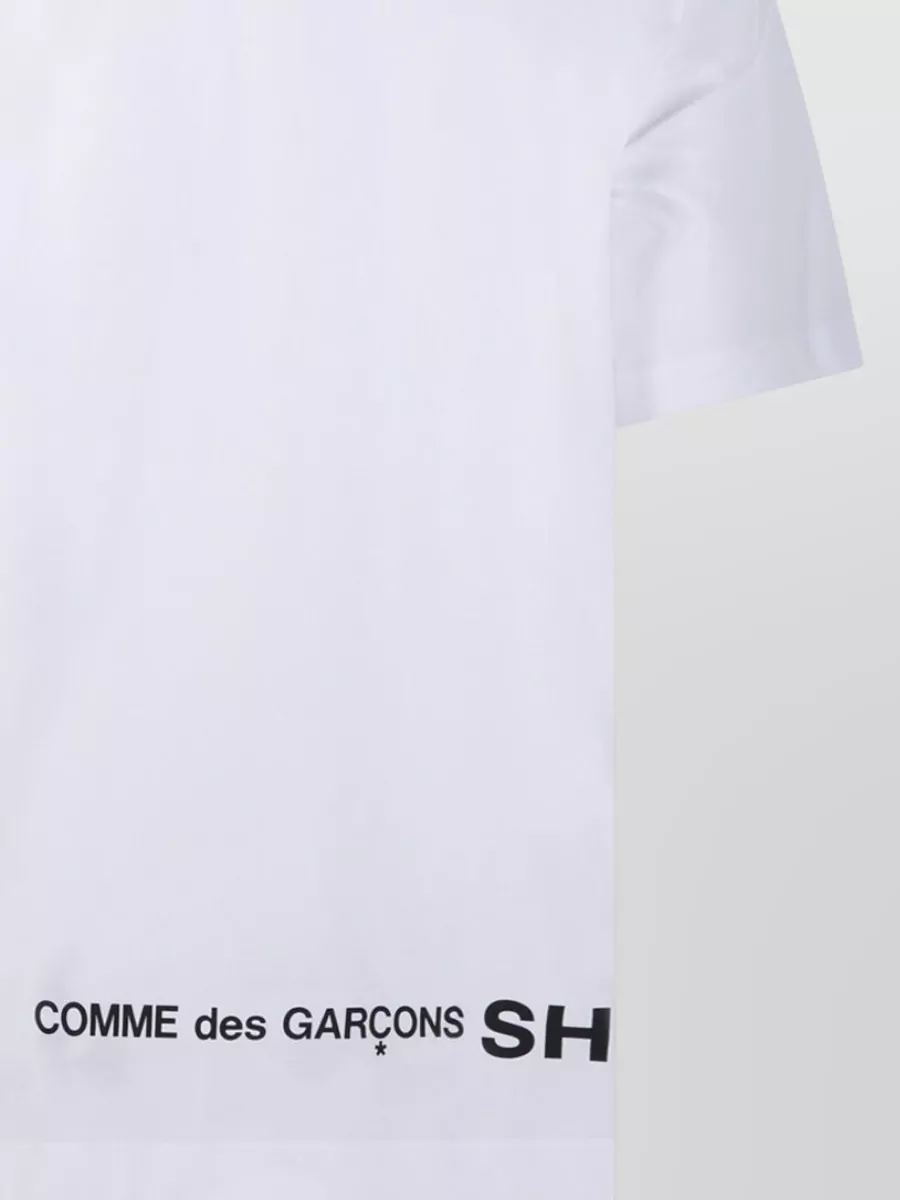Comme Des Garçons Oversized Logo Print Cotton Crew-Neck Short-Sleeve T-Shirt