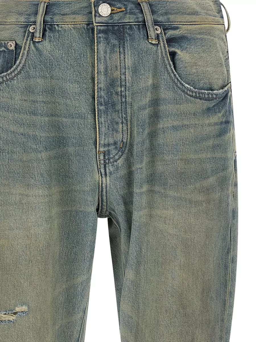 Purple Mid-Rise Flared Denim Jeans